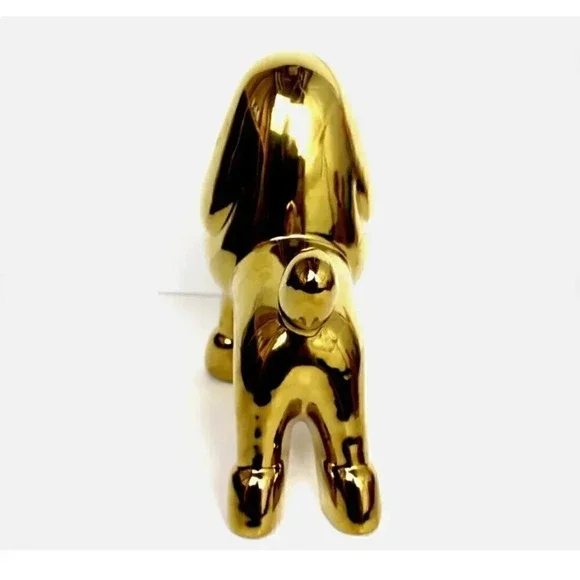 Vintage MCM Ceramic Retro Modern Nordic Gold Poodle Home Room Decor Figurine - Picture 4 of 4